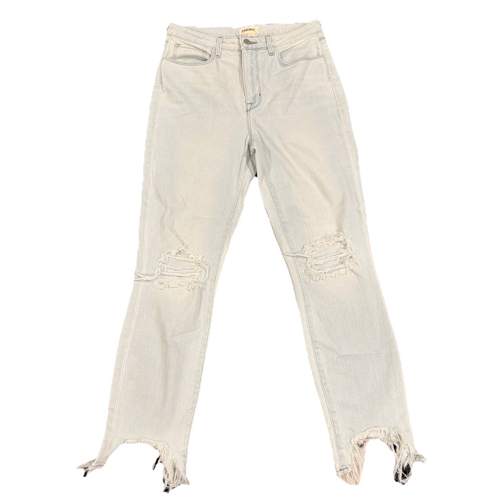 L'agence Jeans Womens‎ 27  Light Wash Denim High Rise Distressed Shark Bite Hem